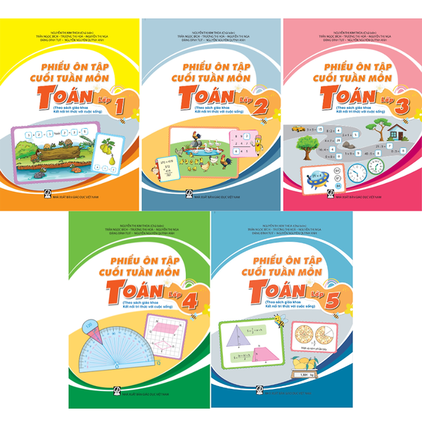 Sách - Phiếu Ôn Tập Cuối Tuần Môn Toán Lớp 1 2 3 4 5 ( Kết Nối )
