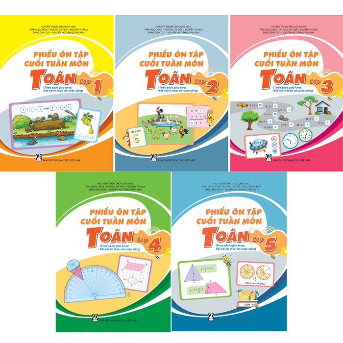 Sách - Phiếu Ôn Tập Cuối Tuần Môn Toán Lớp 1 2 3 4 5 ( Kết Nối )