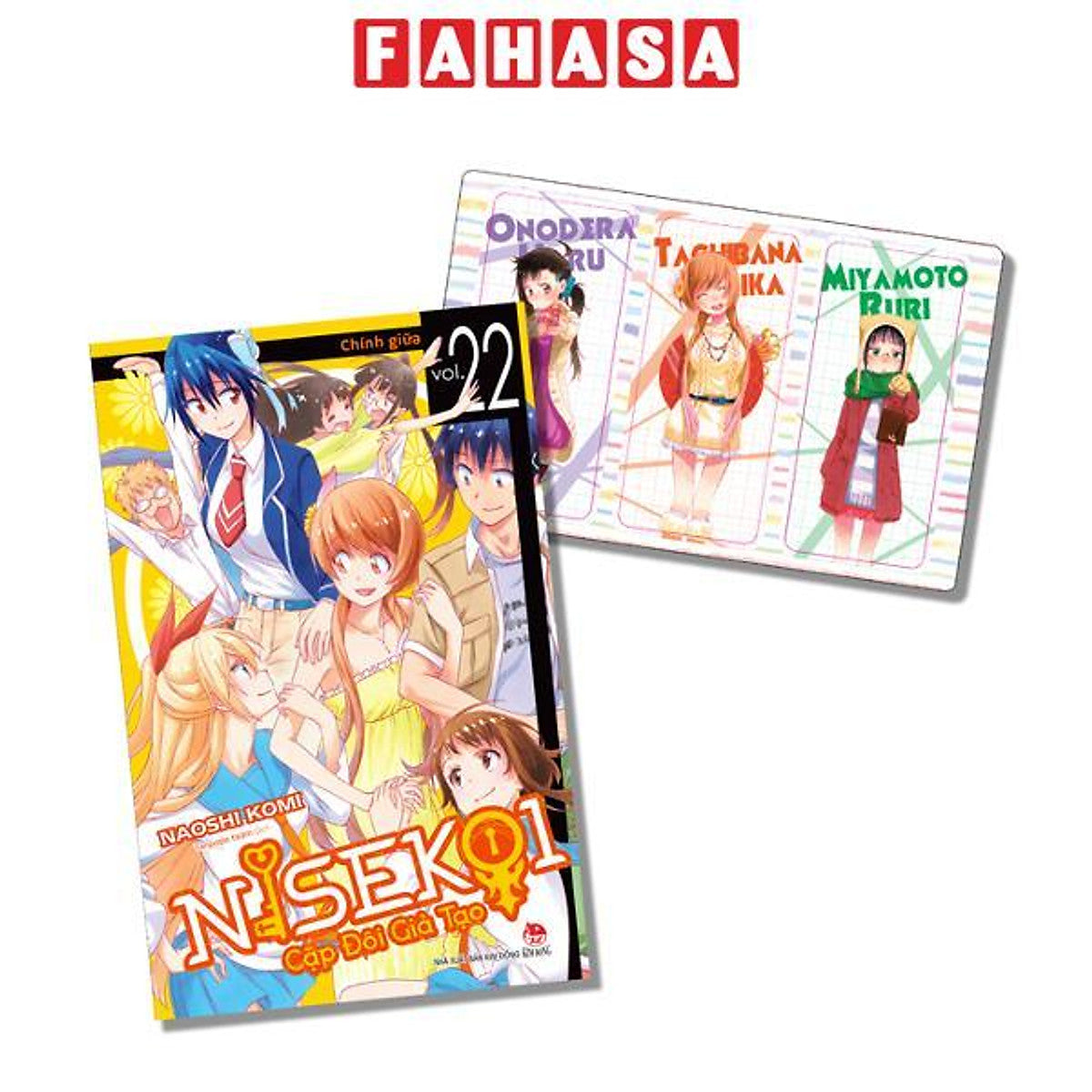 Sách - Nisekoi - Cặp Đôi Giả Tạo - Tập 22 - Chính Giữa - Tặng Kèm Set 3 Bookmark