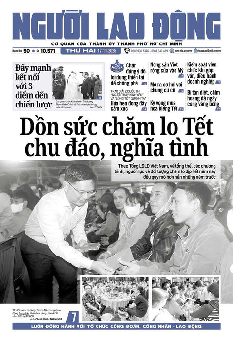 Nhật Báo Người Lao Động Từ Ngày 17-11-2025 Đến 23-11-2025