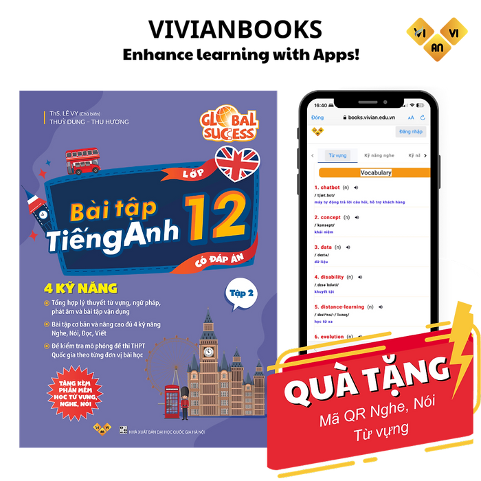 Sách Bài Tập Tiếng Anh Lớp 12 Global Success 4 Kỹ Năng (Có Đáp Án) – Tập 2 Ths Lê Vy Vivian