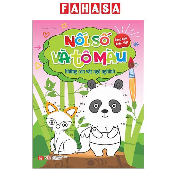 Sách - Nối Số Và Tô Màu - Những Con Vật Ngộ Nghĩnh - Song Ngữ Anh-Việt