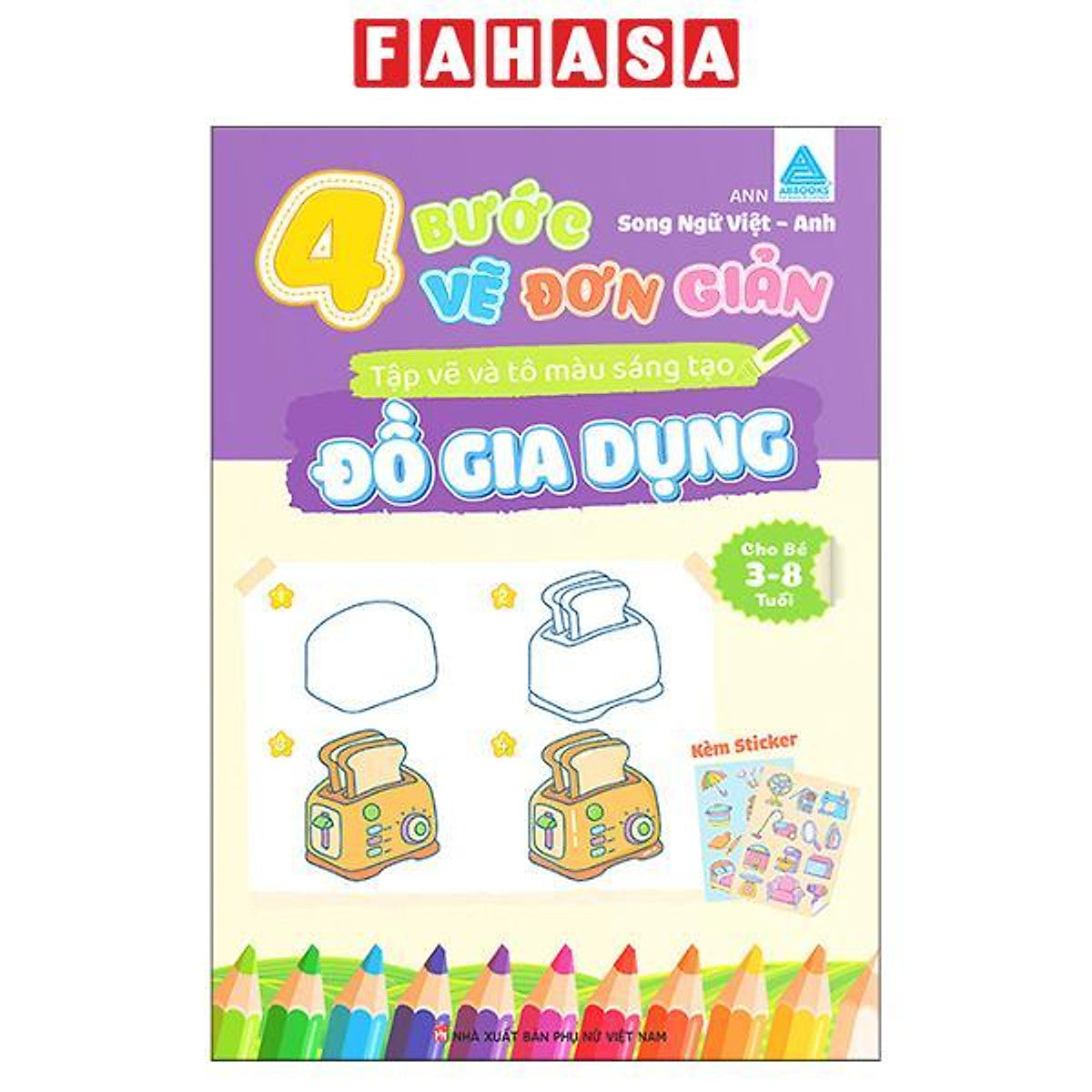 Sách - 4 Bước Vẽ Đơn Giản - Tập Vẽ Và Tô Màu Sáng Tạo - Đồ Gia Dụng