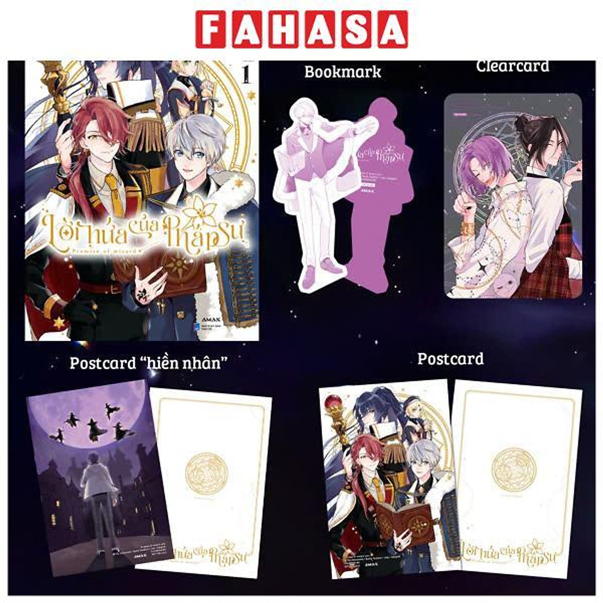 Sách - Lời Hứa Của Pháp Sư - Tập 1 - Tặng Kèm Bookmark Bế Hình + Postcard Các Pháp Sư Vương Quốc Trung Tâm + Postcard “Hiền Nhân” Akira + Clearcard