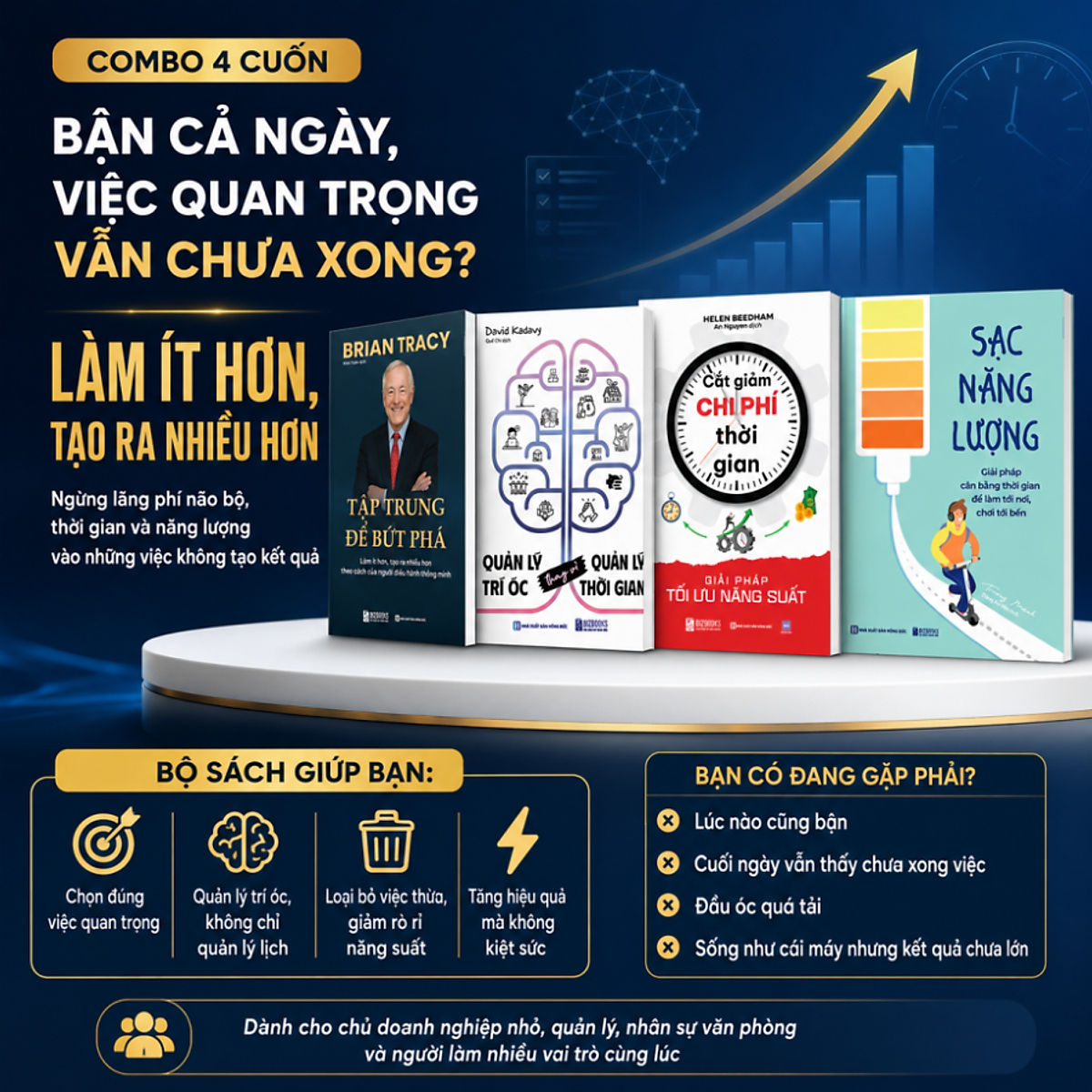 Sách - Bận Rộn Là Trạng Thái, Hiệu Quả Là Đích Đến | Làm Việc Thông Minh – Quản Lý Thời Gian – Nâng Cao Hiệu Suất