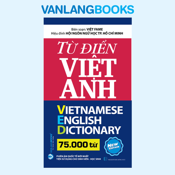 Sách Từ Điển Việt - Anh 75.000 Từ - Tái Bản 2025  - Vanlangbooks