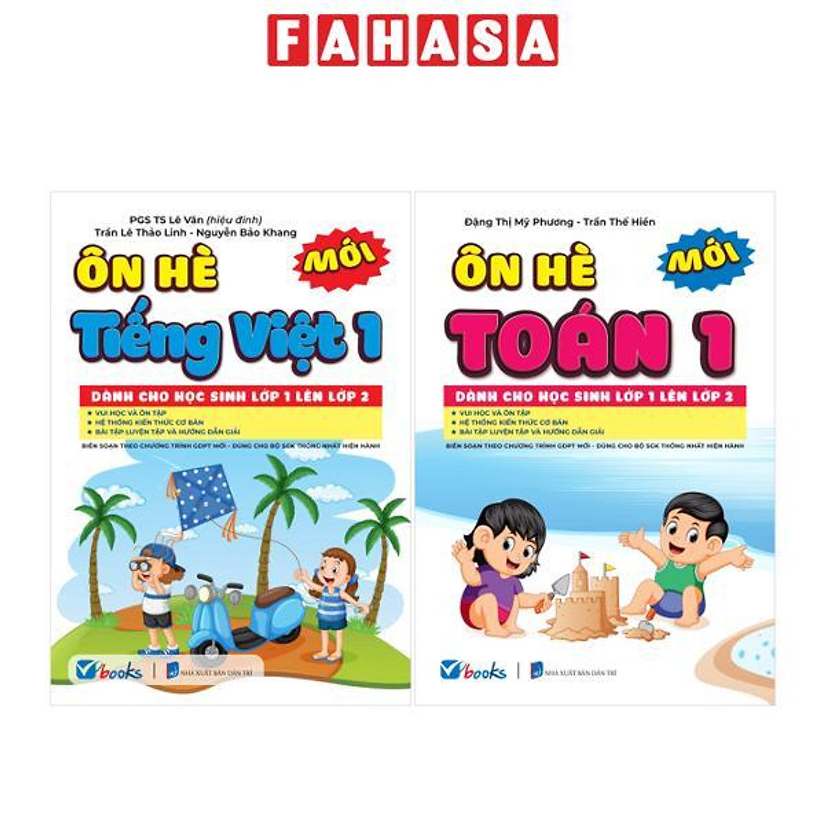 Sách - Bộ Sách Ôn Hè Toán-Tiếng Việt 1 - Dành Cho Học Sinh Lớp 1 Lên Lớp 2 (Bộ 2 Cuốn)