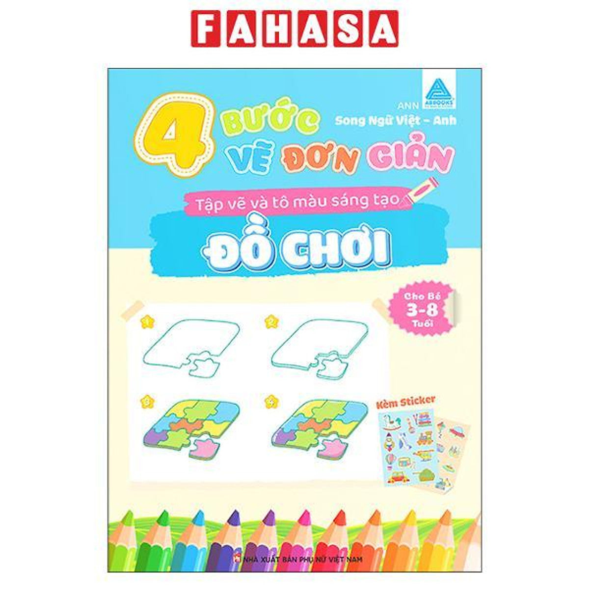Sách - 4 Bước Vẽ Đơn Giản - Tập Vẽ Và Tô Màu Sáng Tạo - Đồ Chơi