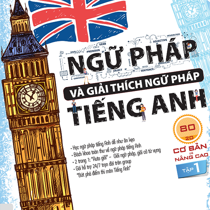 Sách - Ngữ Pháp Và Giải Thích Ngữ Pháp Tiếng Anh Cơ Bản Và Nâng Cao 80/20 - Tập 1+2 Mcbooks
