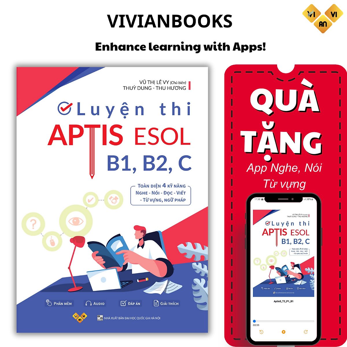 Luyện Thi Aptis Esol B1, B2, C 4 Kỹ Năng - Chứng Chỉ Aptis Hay Bằng Aptis - Ths. Lê Vy - Vivian
