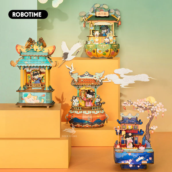 Mô hình Hộp nhạc Robotime Music Box AMU01-AMU04. Đồ chơi lắp ráp bằng gỗ 3D.