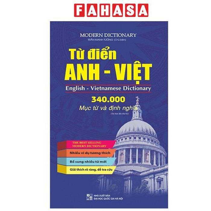 Sách - Từ Điển Anh-Việt - 340.000 Mục Từ Và Định Nghĩa (Tái Bản 2024)