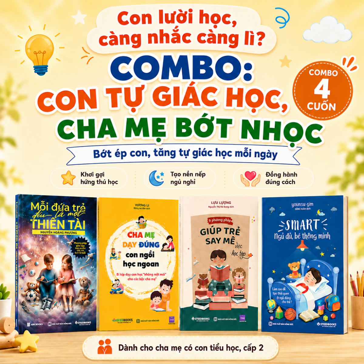 Sách - Con Tự Giác Học – Cha Mẹ Bớt Nhọc | Đồng Hành Cùng Con Xây Dựng Thói Quen Học Tập Chủ Động