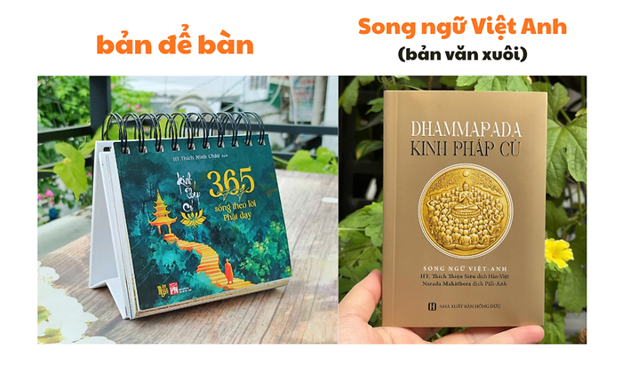 Kinh Pháp Cú (Bản In Màu, Để Bàn) + Kinh Pháp Cú - Song Ngữ Việt - Anh (Bản Văn Xuôi)