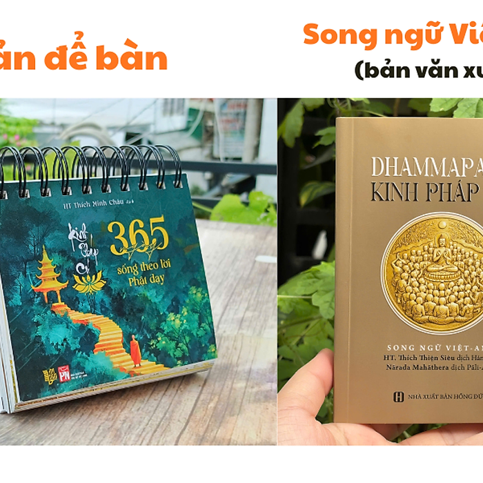 Kinh Pháp Cú (Bản In Màu, Để Bàn) + Kinh Pháp Cú - Song Ngữ Việt - Anh (Bản Văn Xuôi)