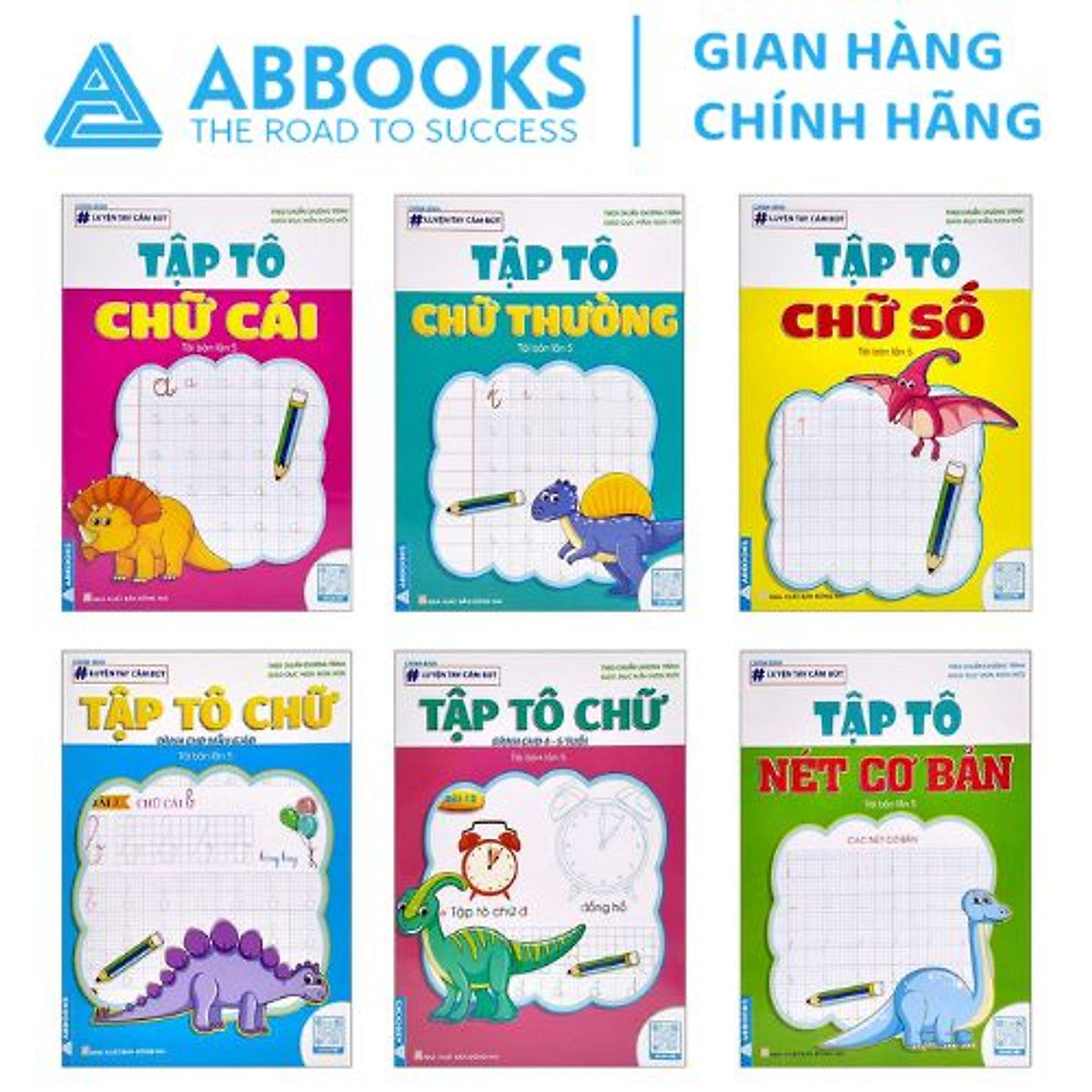 Sách - Luyện Tay Cầm Bút - Tập Tô Chữ, Chữ Số, Nét Cơ Bản - Bộ 6 Quyển
