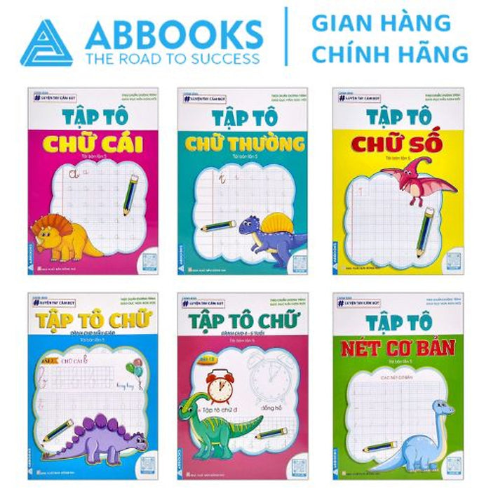 Sách - Luyện Tay Cầm Bút - Tập Tô Chữ, Chữ Số, Nét Cơ Bản - Bộ 6 Quyển