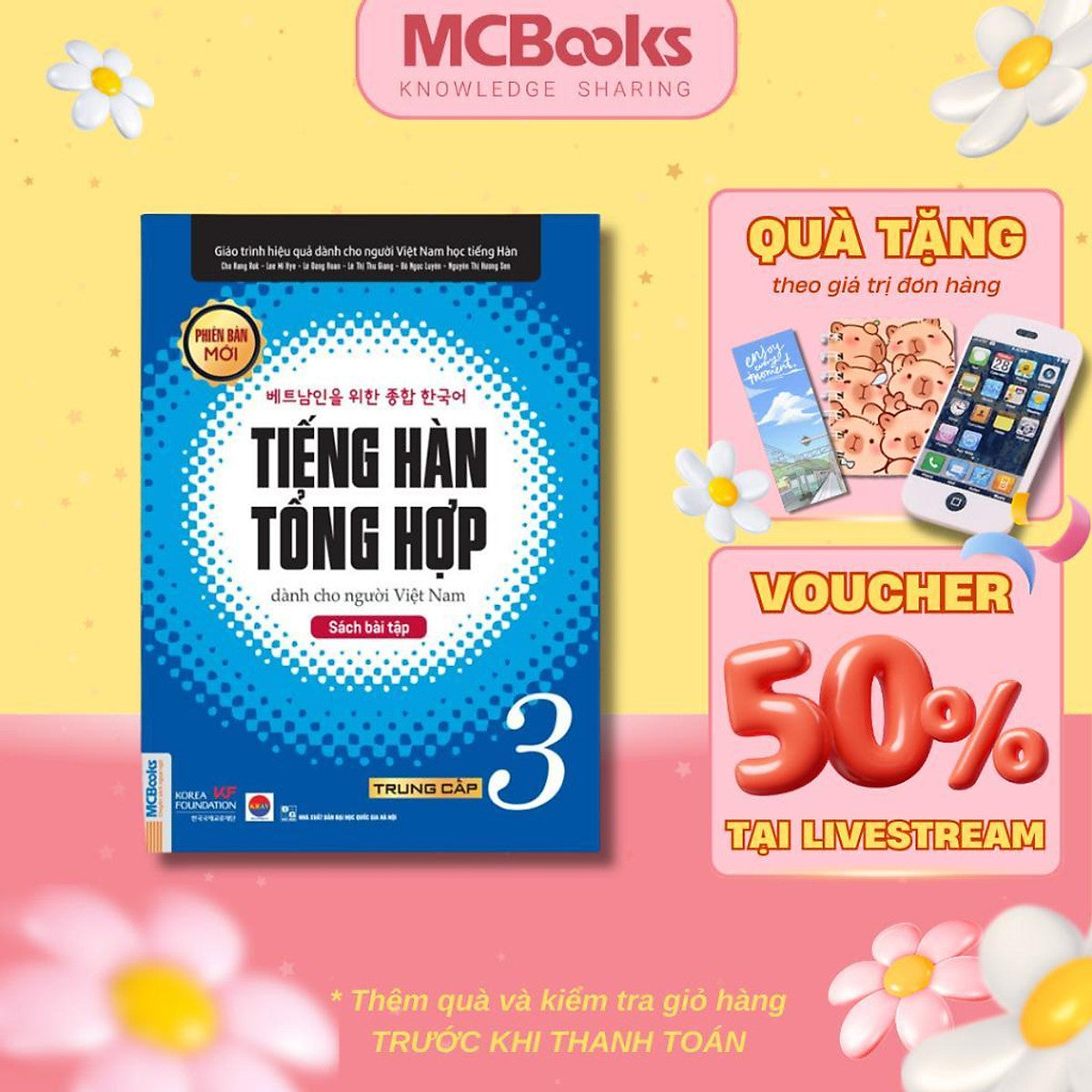 Sách - Tiếng Hàn Tổng Hợp Trung Cấp 3 - Sách Bài Tập - Mcbooks