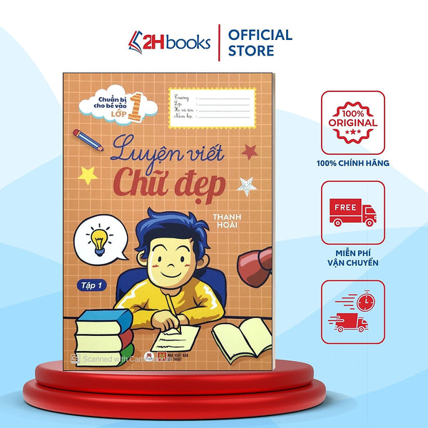 Sách- Chuẩn Bị Cho Bé Vào Lớp 1 - Luyện Viết Chữ Đẹp (Tập 1) (Tái Bản 2023)- 2Hbooks