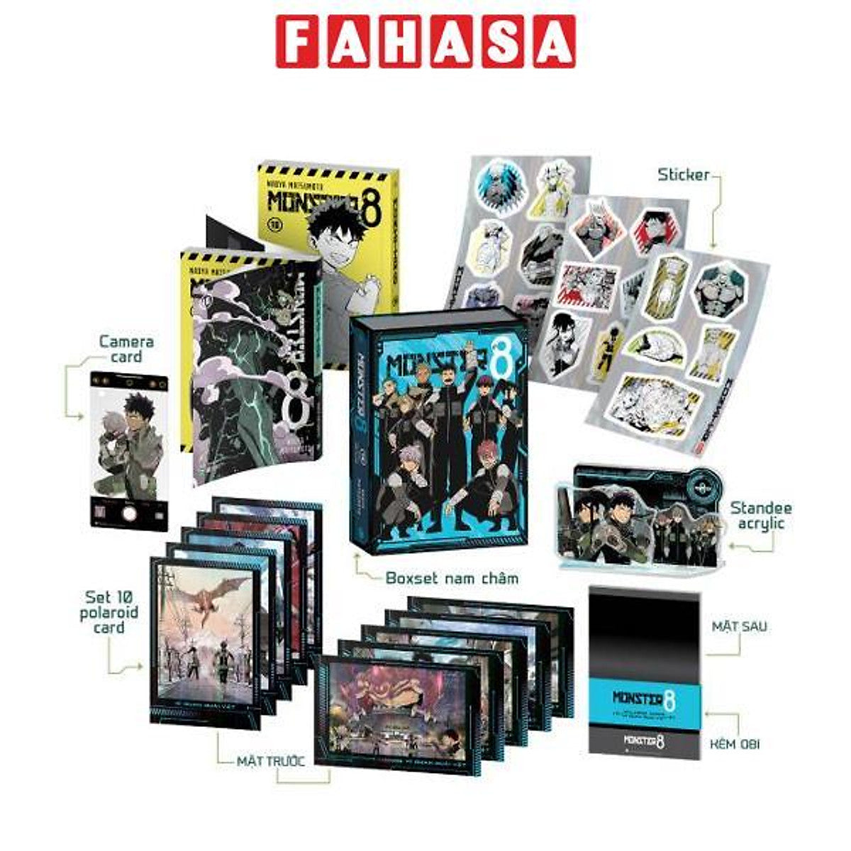 Sách - Monster #8 - Tập 16 - Bản Sưu Tầm - Dark Ver - Tặng Kèm Box Nam Châm + Sticker + Standee Acrylic + Set 10 Polaroid Card Kèm Obi + Camera Card