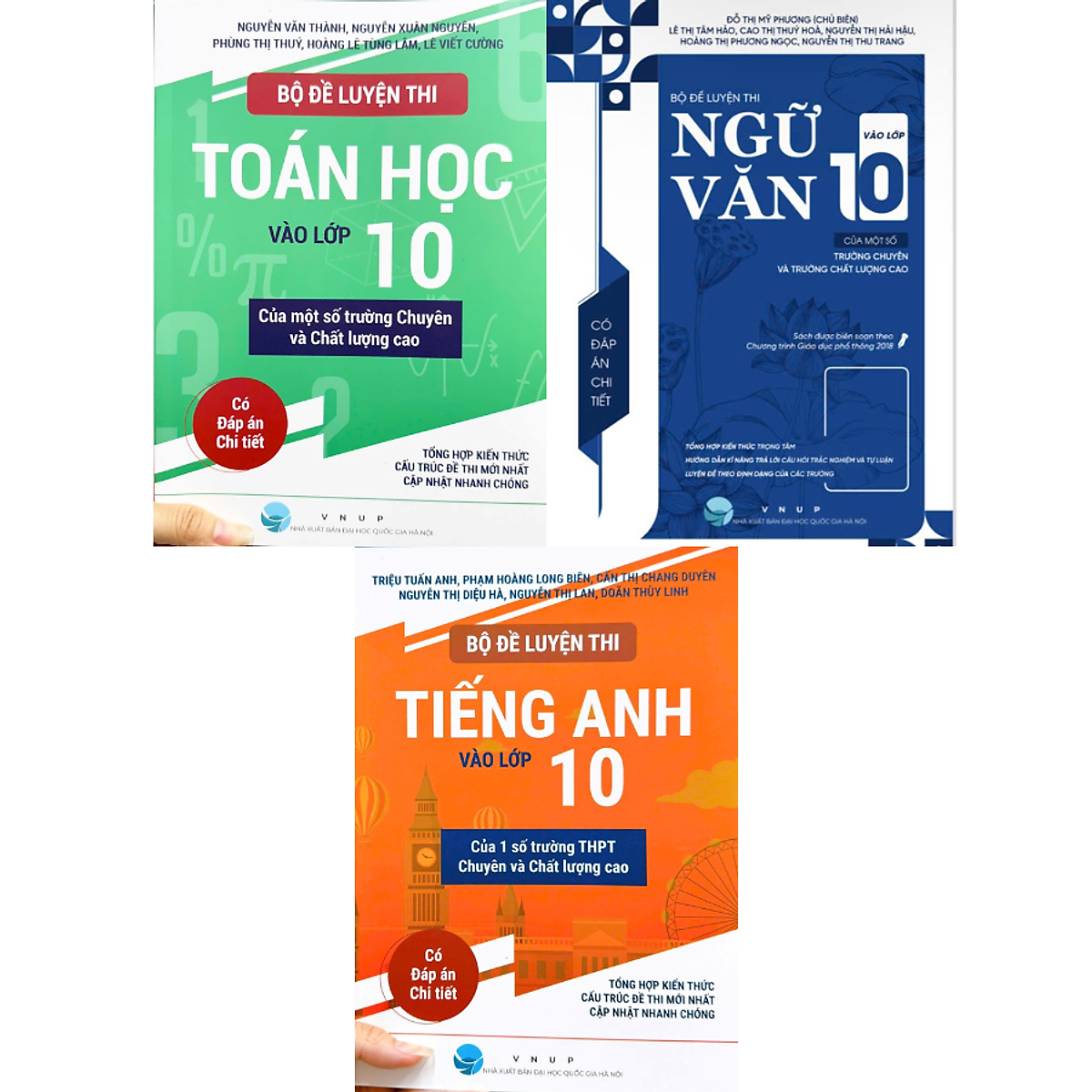 Sách - Bộ Đề Luyện Thi Toán + Ngữ Văn + Tiếng Anh Vào Lớp 10 Của Một Số Trường Chuyên Và Chất Lượng Cao