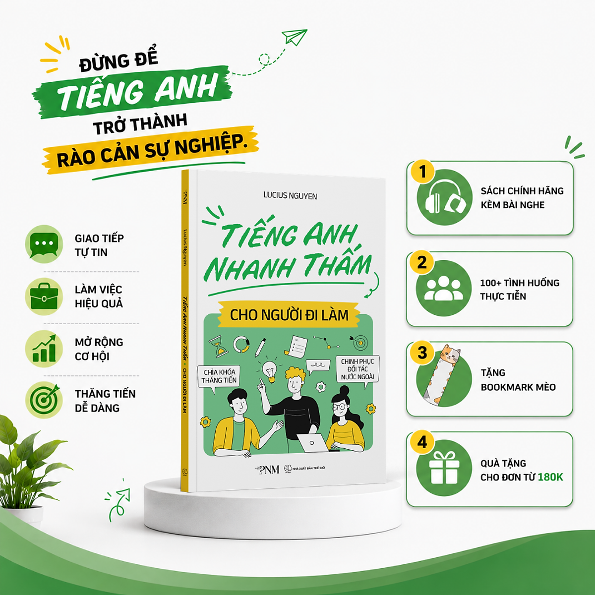 Sách Tiếng Anh Nhanh Thấm Cho Người Đi Làm - Kèm Video Luyện Nghe - Giao Tiếp Văn Phòng, Đi Họp, Trao Đổi Với Đồng Nghiệp.