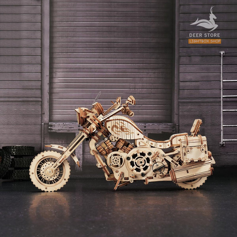 [Bản Quốc Tế] Mô hình tự làm Xe Motorcycle Robotime | Đồ chơi lắp ráp gỗ 3D. ROKR LK504