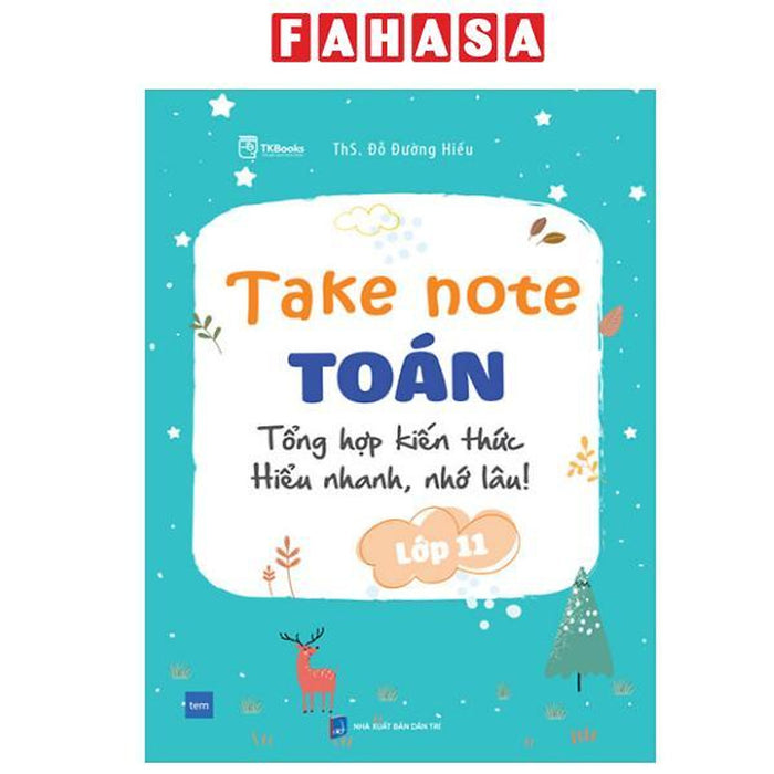 Sách - Take Note Toán 11 - Tổng Ôn Kiến Thức - Hiểu Nhanh, Nhớ Lâu