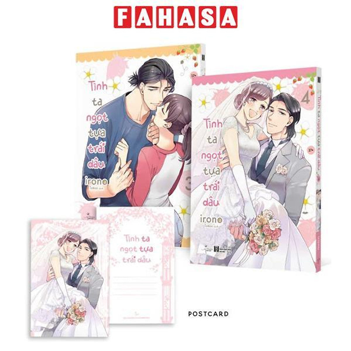 Sách - Bộ Manga - Tình Ta Ngọt Tựa Trái Dâu - Tập 3 + Tập 4 (Bộ 2 Tập) - Tặng Kèm Postcard