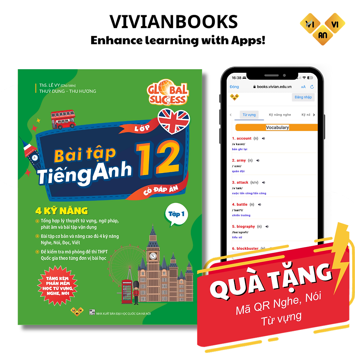 Global Success - Bài Tập Tiếng Anh Lớp 12, 4 Kỹ Năng (Có Đáp Án) – Tập 1– Ths Lê Vy Vivian