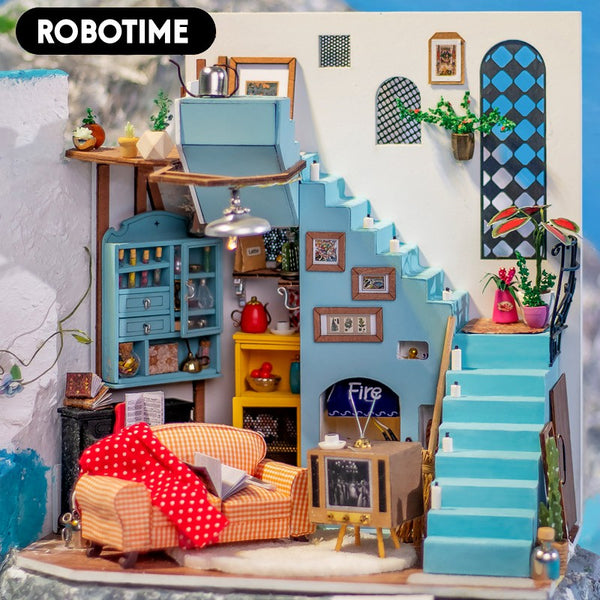 Mô hình nhà búp bê Robotime - Cửa hàng Bánh - Tặng Dụng cụ và keo dán - Mã DG141