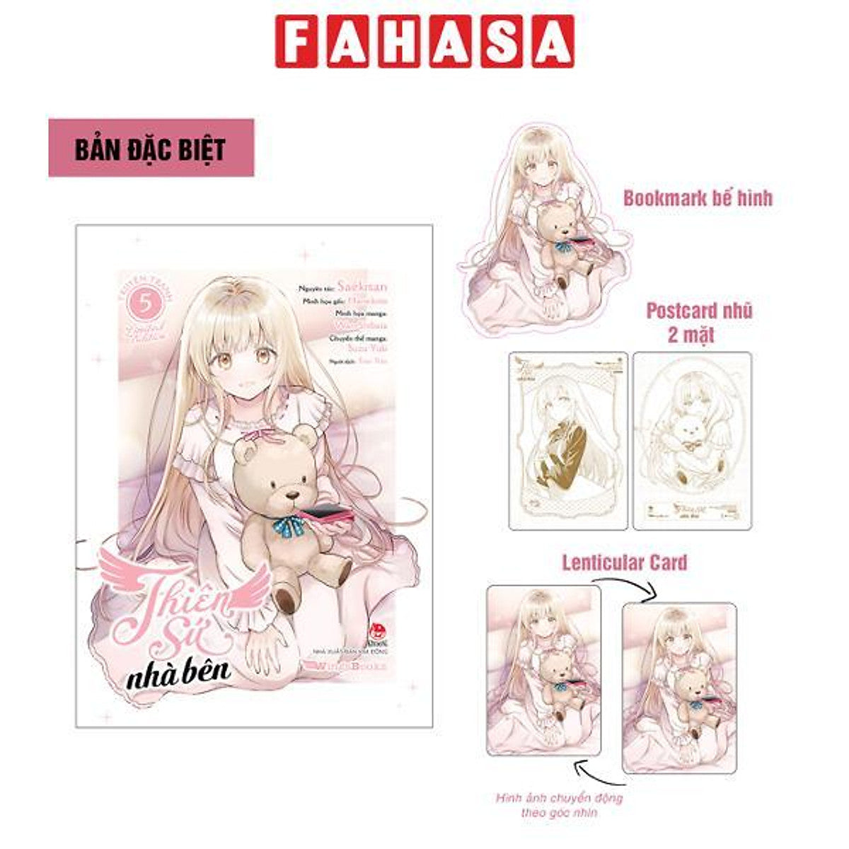 Sách - [Manga] Thiên Sứ Nhà Bên - Tập 5 - Bản Giới Hạn - Tặng Kèm Bookmark Bế Hình+ Postcard In Nhũ 2 Mặt + Lenticular Card