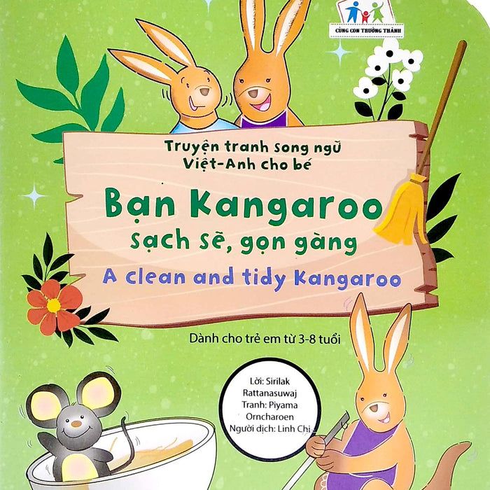 Sách Truyện Tranh Song Ngữ Việt Anh Cho Bé - Bạn Kanguru Sạch Sẽ