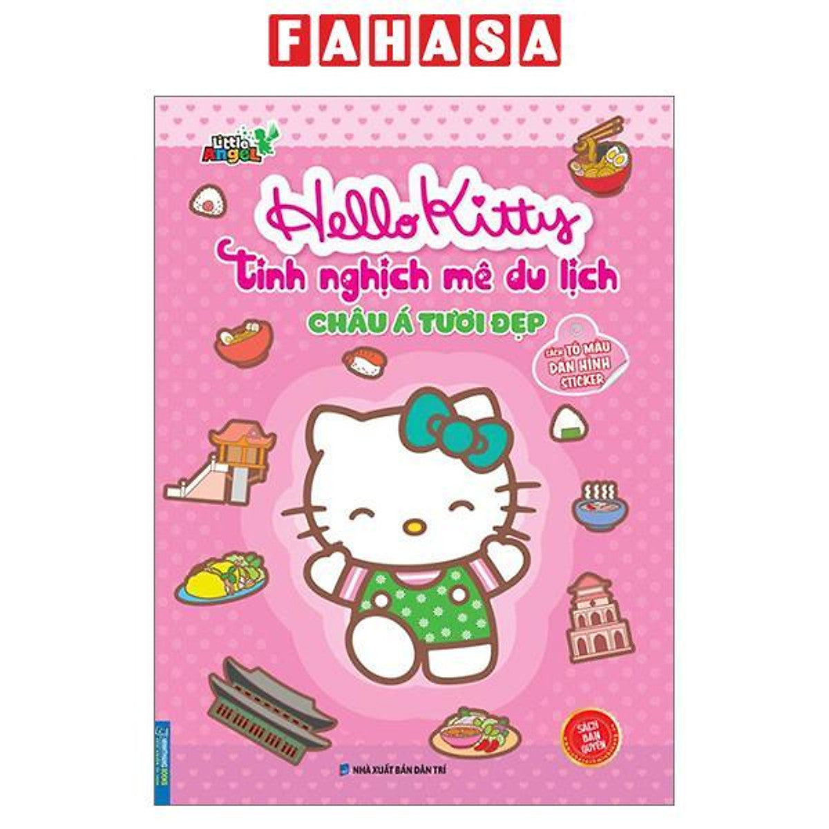 Sách - Sách Tô Màu Dán Hình Sticker - Hello Kitty Tinh Nghịch Mê Du Lịch - Châu Á Tươi Đẹp
