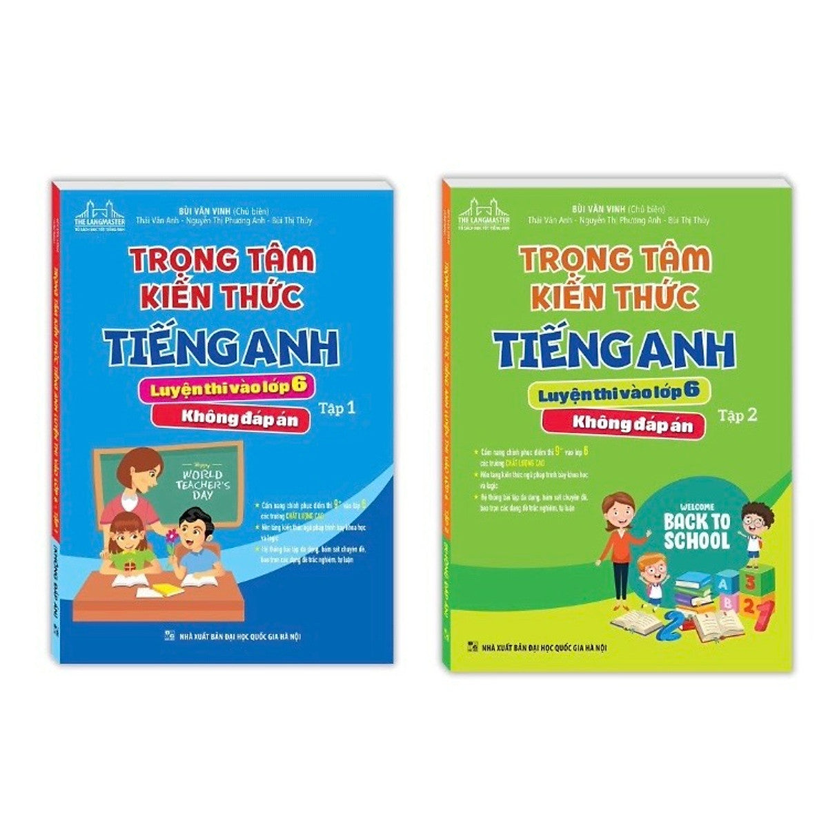 Sách - Trọng Tâm Kiến Thức Tiếng Anh Luyện Thi Vào Lớp 6 Tập 1 Và Tập 2 (Không Đáp Án)