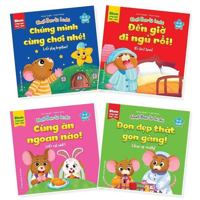 Sách - Bộ Sách Ehon Song Ngữ Việt-Anh - Chuột Ben-Tô Bé Nhỏ - Dành Cho Trẻ 0-6 Tuổi (Bộ 4 Cuốn)