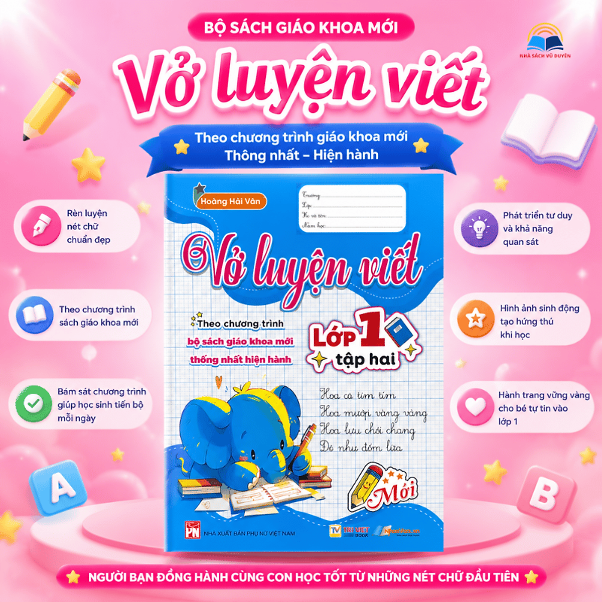 Sách - Vở Luyện Viết Lớp 1 Theo Chương Trình Sách Giáo Khoa Mới