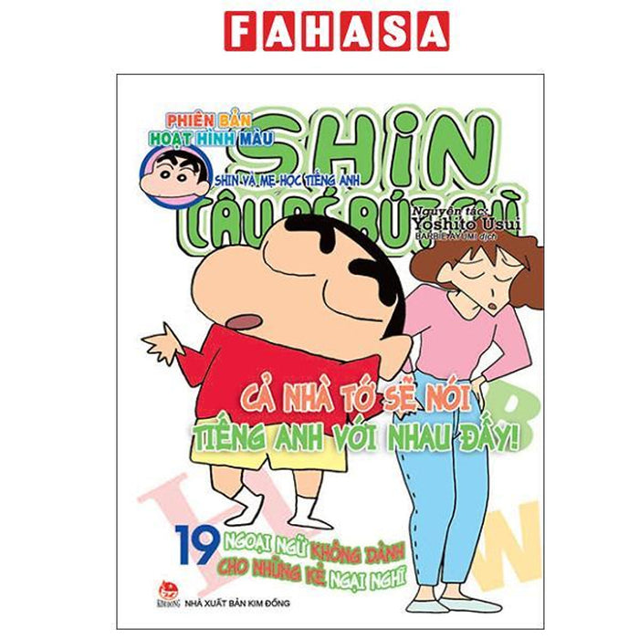 Sách - Shin - Cậu Bé Bút Chì - Phiên Bản Hoạt Hình Màu - Tập 19 - Shin Và Mẹ Học Tiếng Anh (Tái Bản 2025)