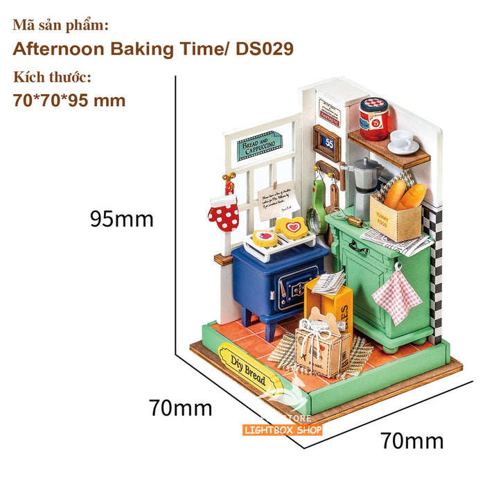 Nhà mô hình Robotime búp bê thu nhỏ tự làm bằng gỗ | Tặng Nhíp và Keo dán. DS028 DS030 Rolife Little Warm Space Series