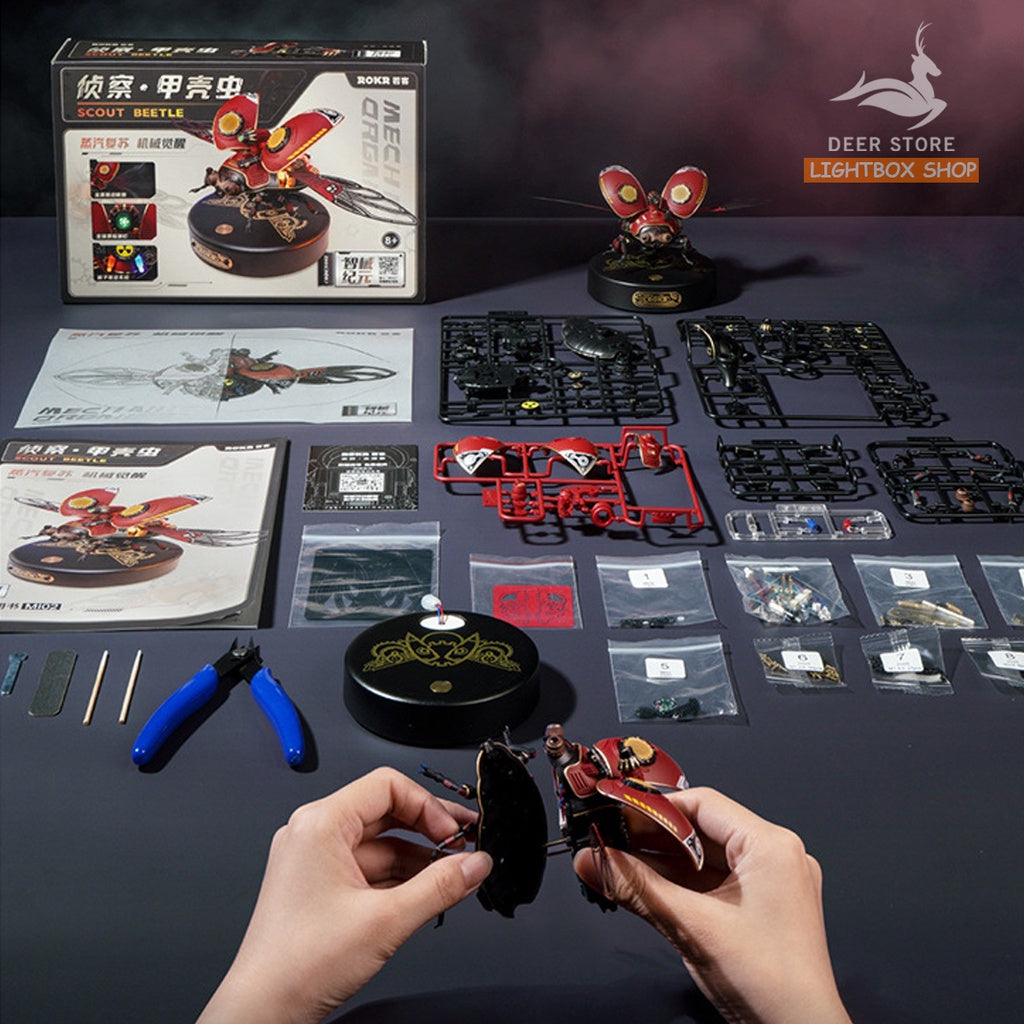 Mô Hình 3D Tự Lắp Ráp ROBOTIME ROKR Bọ Cánh Cứng Scout Beetle Model DIY 3D Puzzle MI02 Có đèn Led