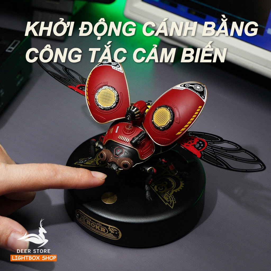 Mô Hình 3D Tự Lắp Ráp ROBOTIME ROKR Bọ Cánh Cứng Scout Beetle Model DIY 3D Puzzle MI02 Có đèn Led