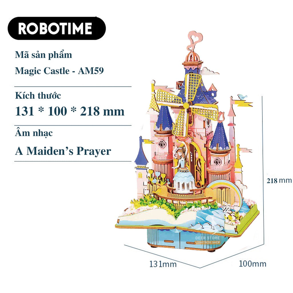 [BẢN QUỐC TẾ TIẾNG ANH] Mô hình Hộp âm nhạc - Đồ chơi lắp ráp bằng gỗ 3D - Robotime DIY Music Box AM41 - AM45