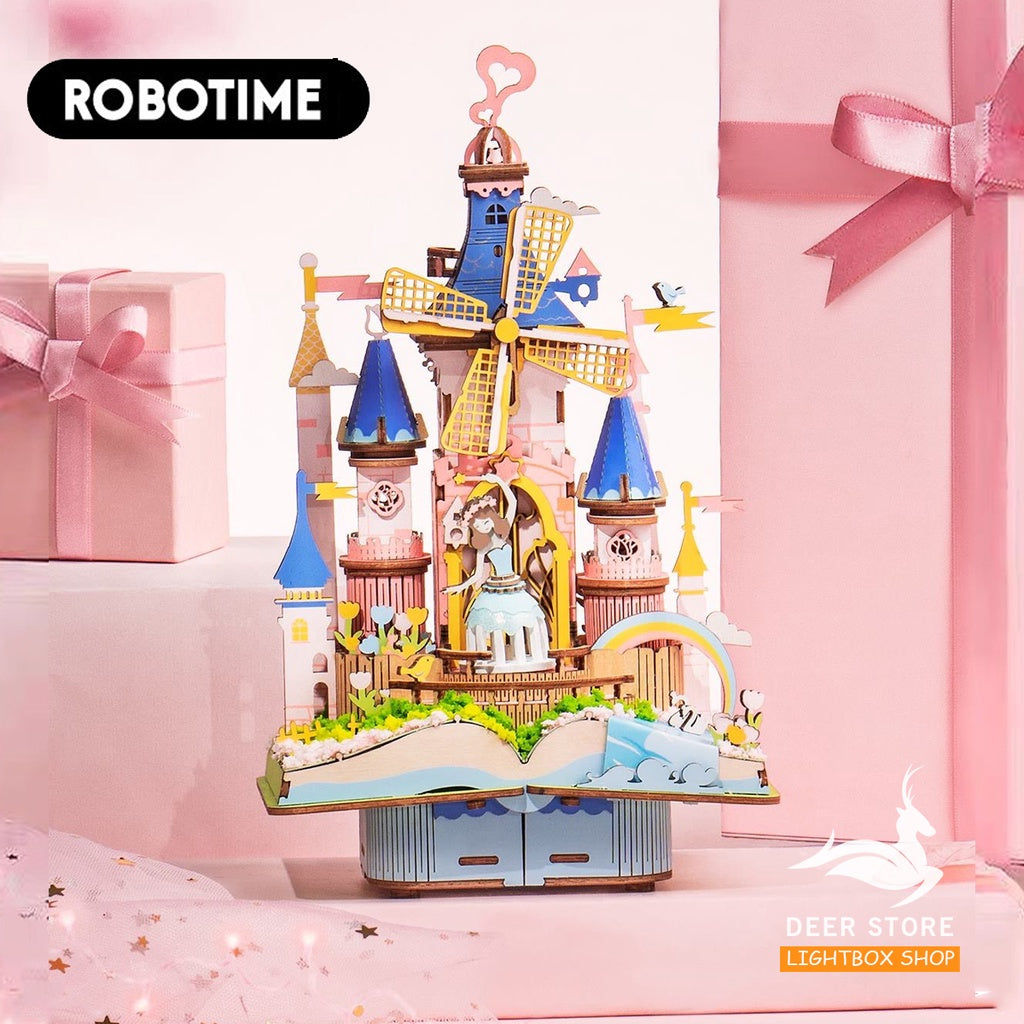 [BẢN QUỐC TẾ TIẾNG ANH] Mô hình Hộp âm nhạc - Đồ chơi lắp ráp bằng gỗ 3D - Robotime DIY Music Box AM41 - AM45