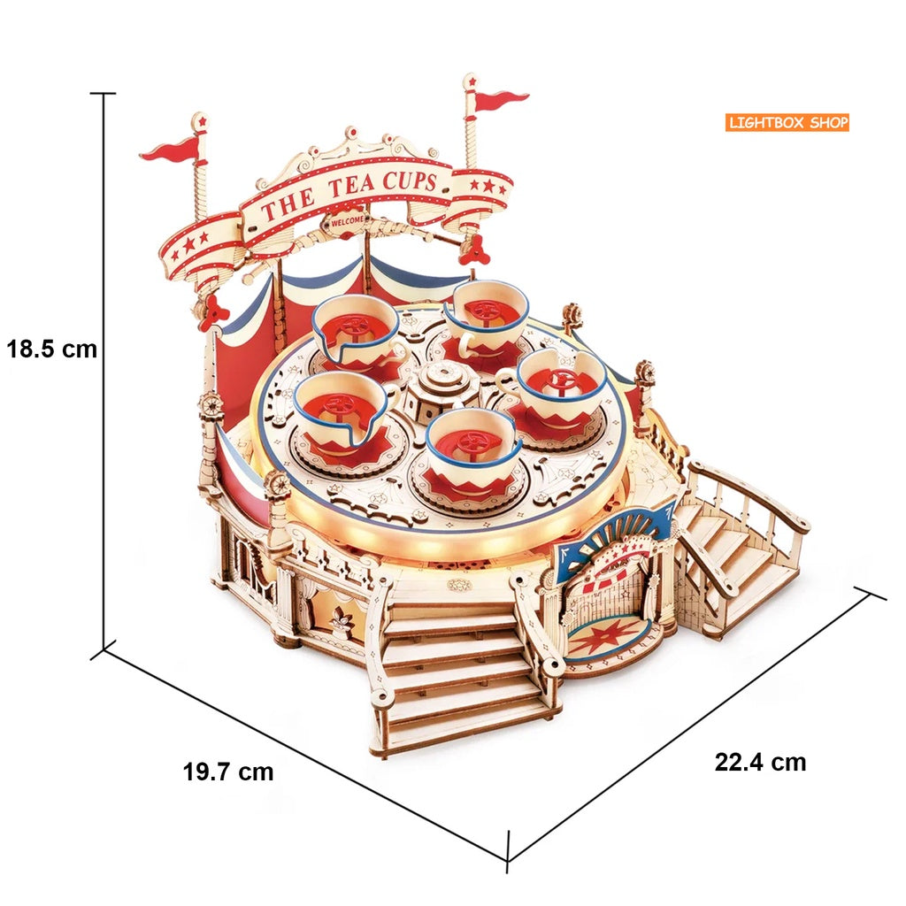 Mô hình lắp ráp gỗ 3D ROKR Tilt A Whirl DIY Music Box Robotime. Mô hình Có Âm nhạc và Đèn. 3D Wooden Puzzle. EA04
