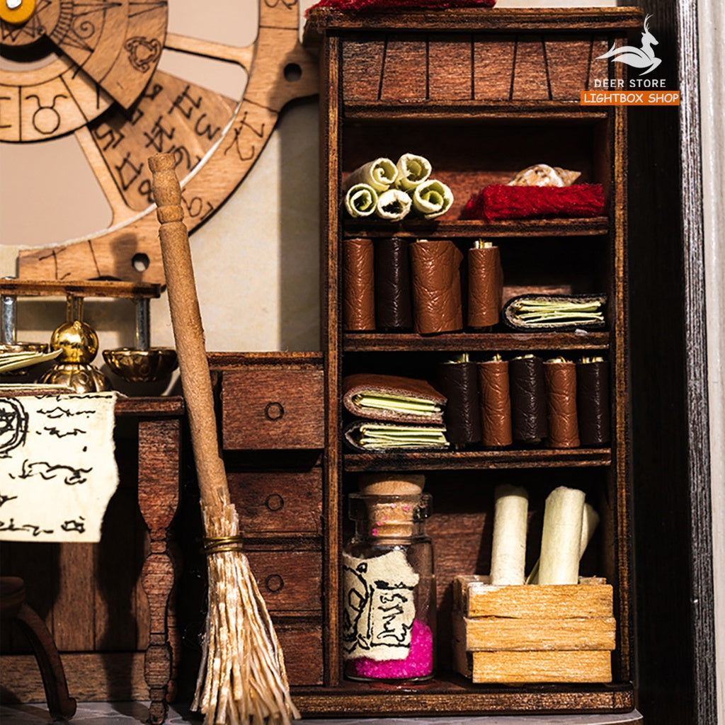 Mô hình nhà ma thuật diy. Khung ảnh Magic Society bằng gỗ tự lắp ráp sáng tạo 3D. 2801. Tặng Nhíp và keo dán.