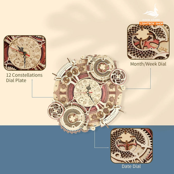 [BẢN TIẾNG ANH] Mô hình Đồng hồ treo tường Robotime Zodiac Wall Clock | LC601. Đồng hồ treo tường cung hoàng đạo