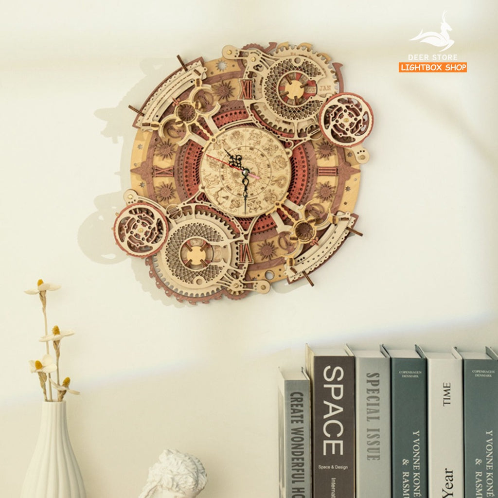 [BẢN TIẾNG ANH] Mô hình Đồng hồ treo tường Robotime Zodiac Wall Clock | LC601. Đồng hồ treo tường cung hoàng đạo