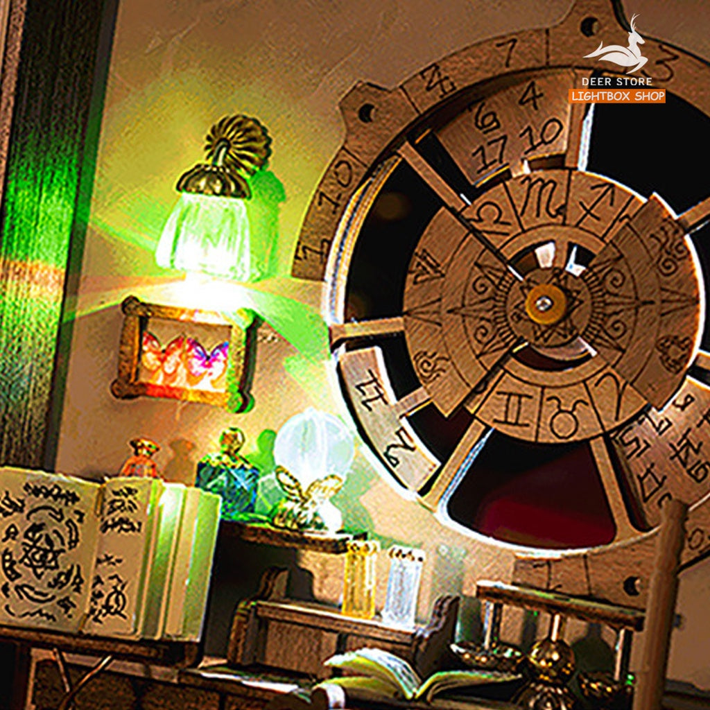 Mô hình nhà ma thuật diy. Khung ảnh Magic Society bằng gỗ tự lắp ráp sáng tạo 3D. 2801. Tặng Nhíp và keo dán.