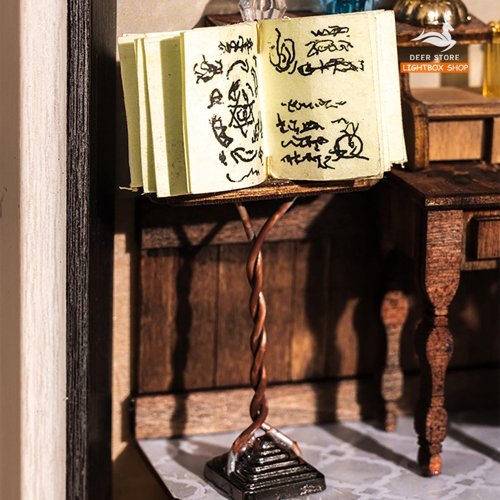 Mô hình nhà ma thuật diy. Khung ảnh Magic Society bằng gỗ tự lắp ráp sáng tạo 3D. 2801. Tặng Nhíp và keo dán.