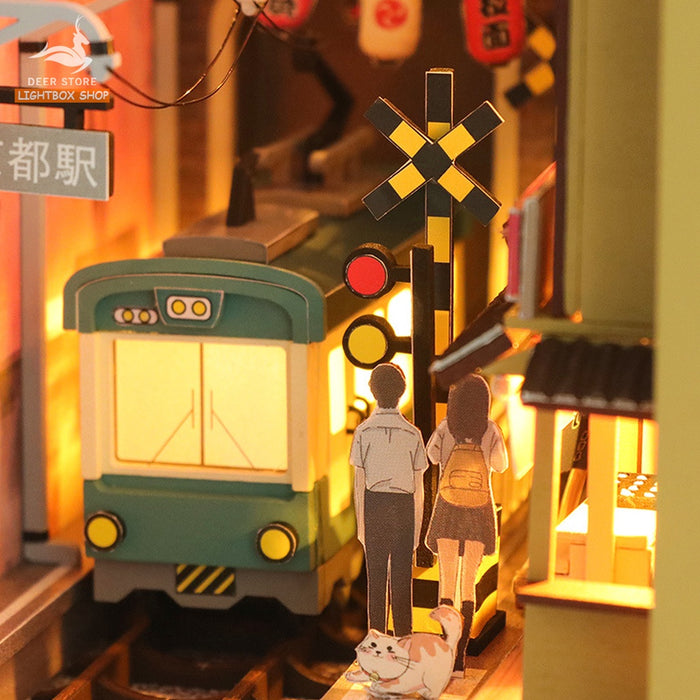 Mô hình 3D Book Nook Sakura DIY bằng gỗ. Sakura Holidays. Nhà búp bê TẶNG KEO DÁN VÀ NHÍP THƯỚC M2211. Quà tặng ý nghĩa